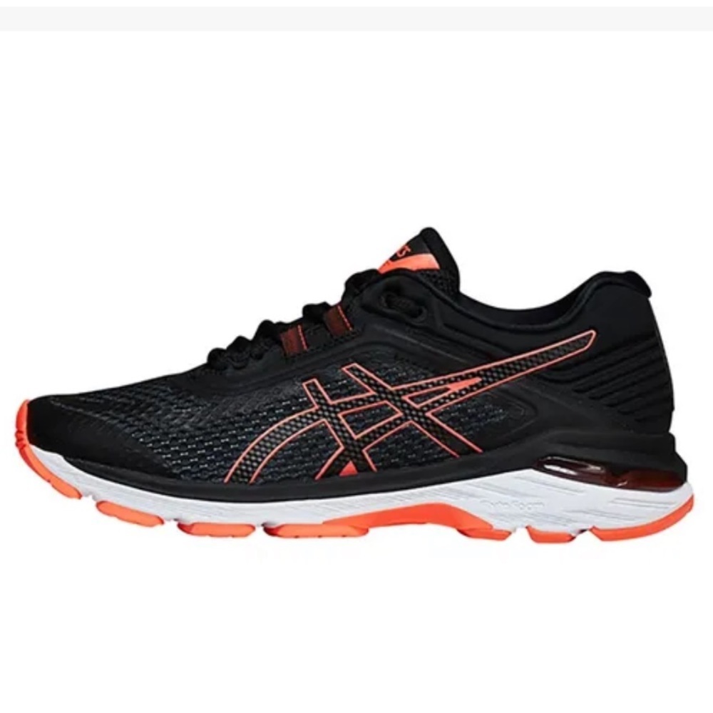 Asics Black, Flash Coral. Premium Athletic Running Men’s Footwear Shoes Sz 8